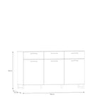 Sadie 3 Door 3 Drawer Chest in Sage Green