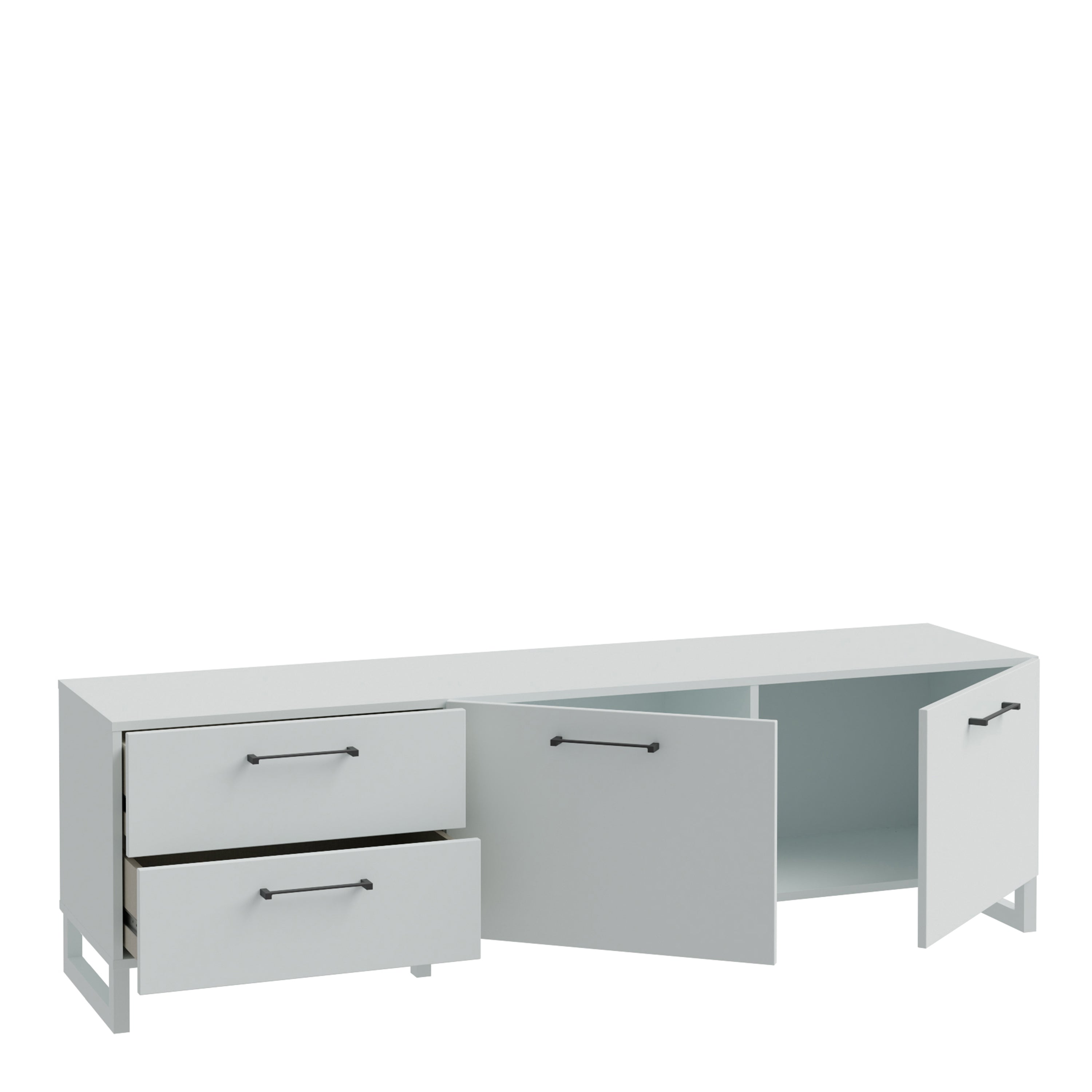 Sadie 2 Door 2 Drawer TV Unit in Light Grey