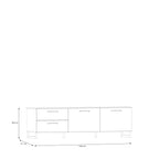 Sadie 2 Door 2 Drawer TV Unit in Light Grey
