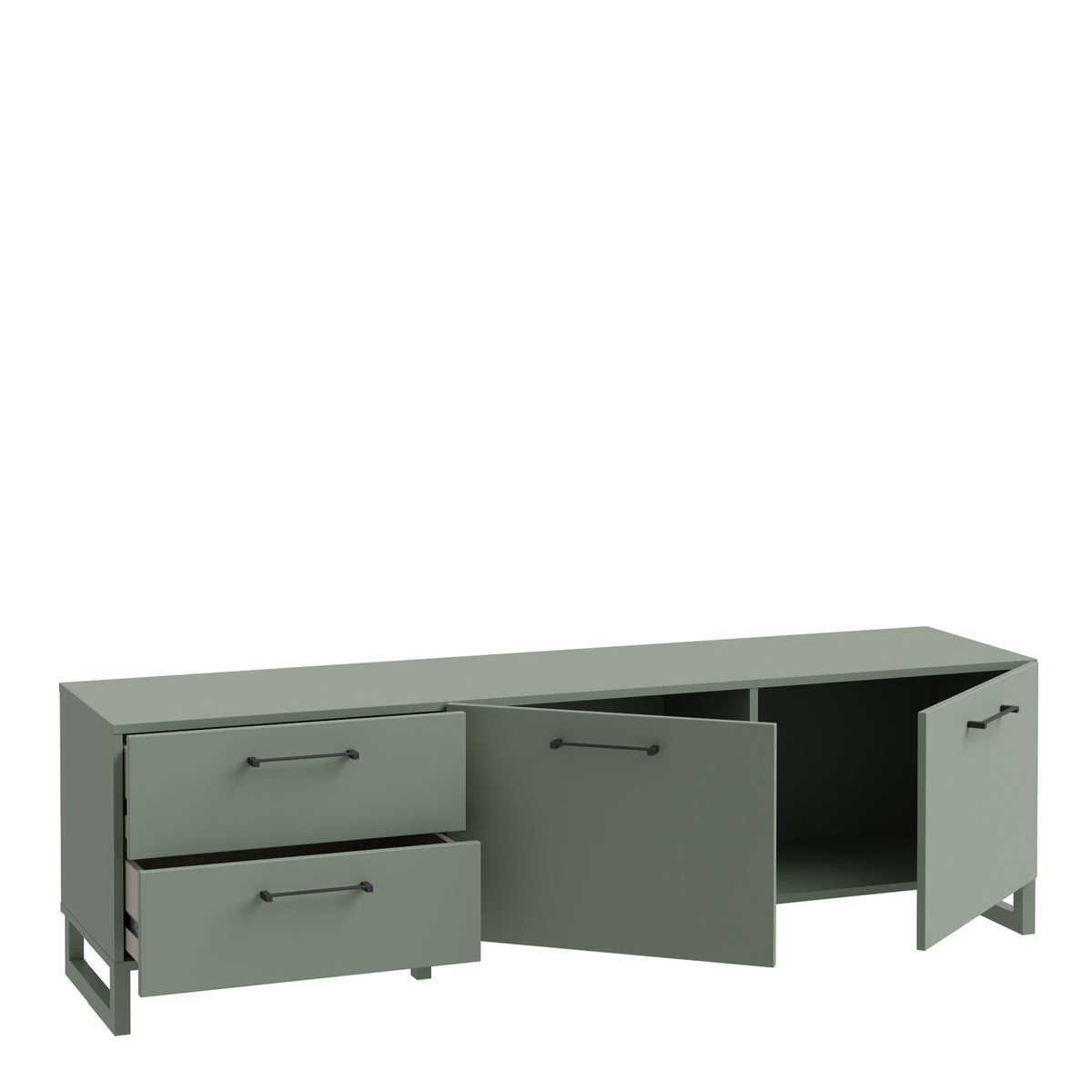 Sadie 2 Door 2 Drawer TV Unit in Sage Green