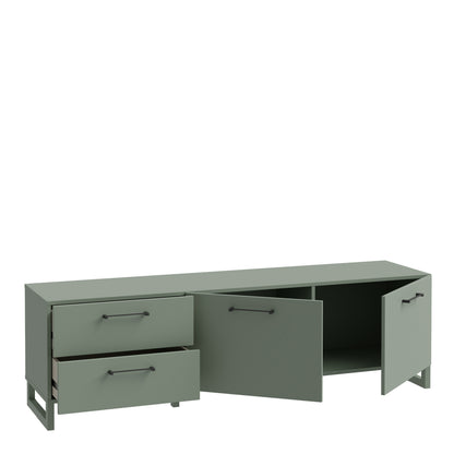 Sadie 2 Door 2 Drawer TV Unit in Sage Green