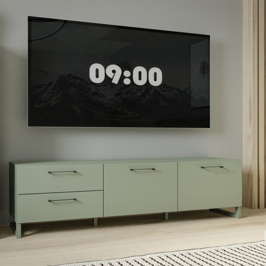 Sadie 2 Door 2 Drawer TV Unit in Sage Green