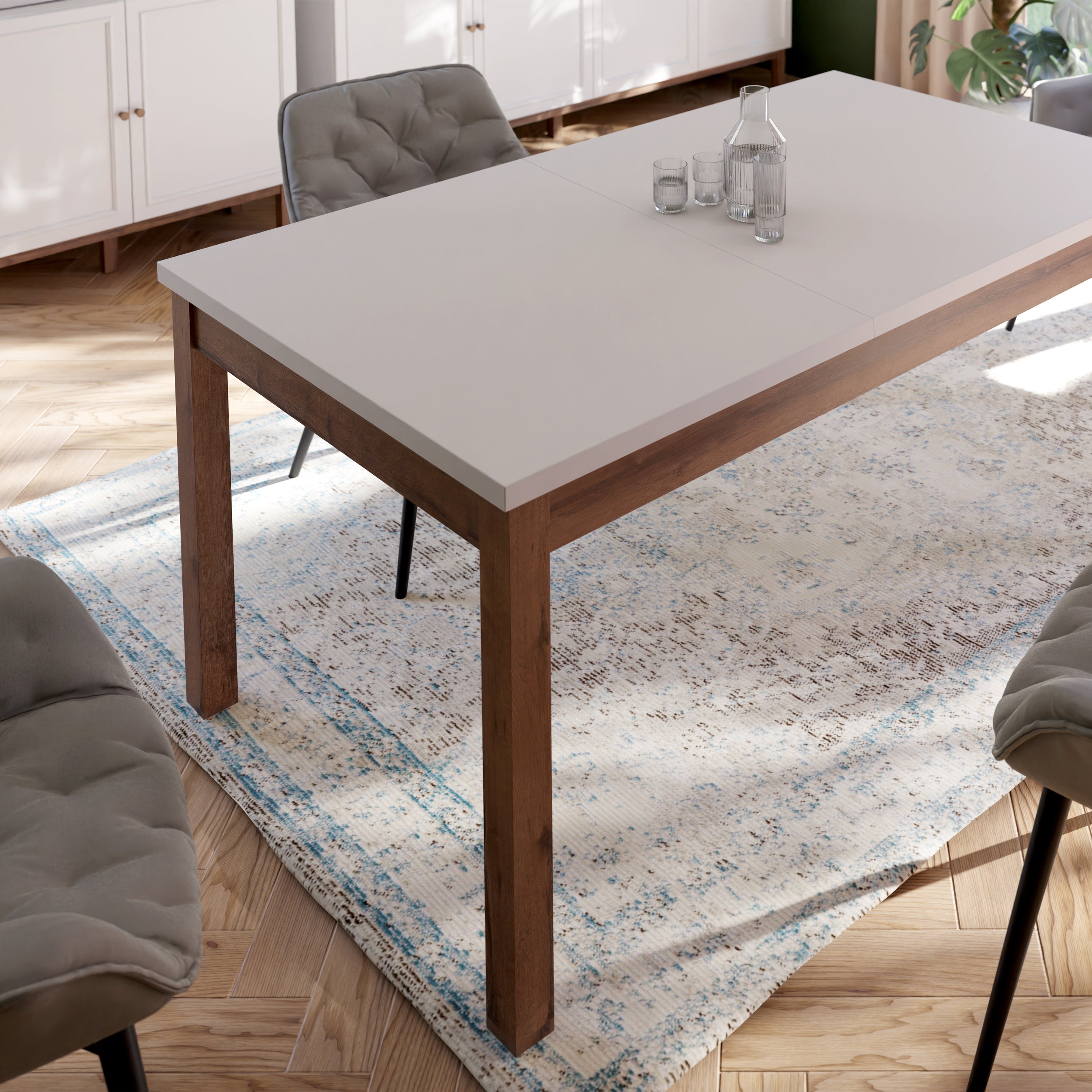Woodland Dining Table - Light Grey & Oak 160.4x90cm