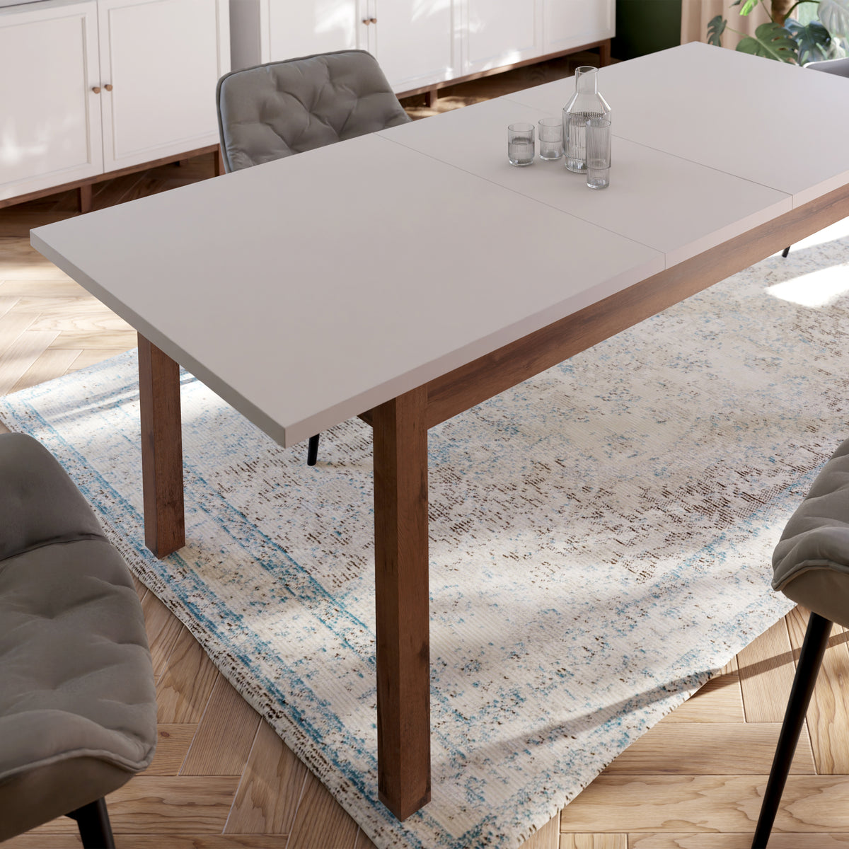 Woodland Dining Table - Light Grey & Oak 160.4x90cm