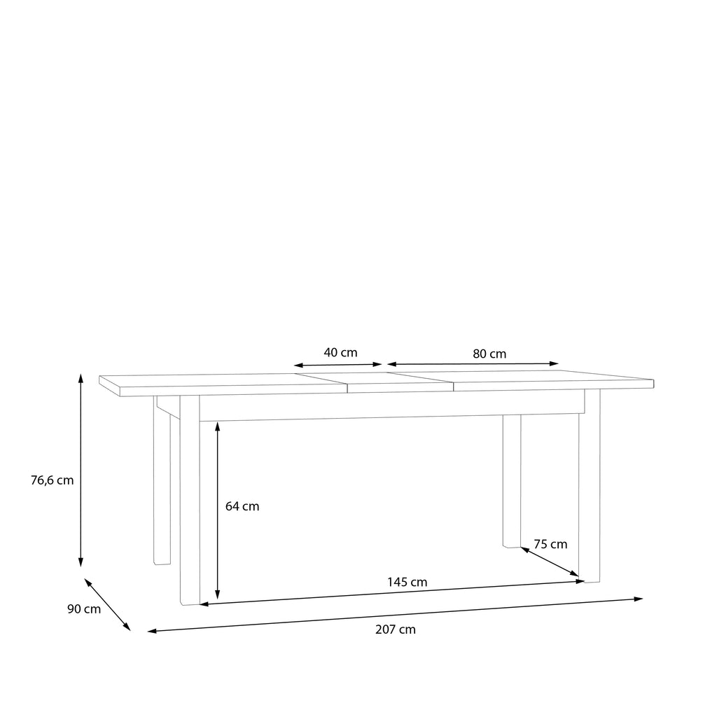Woodland Dining Table - Light Grey & Oak 160.4x90cm