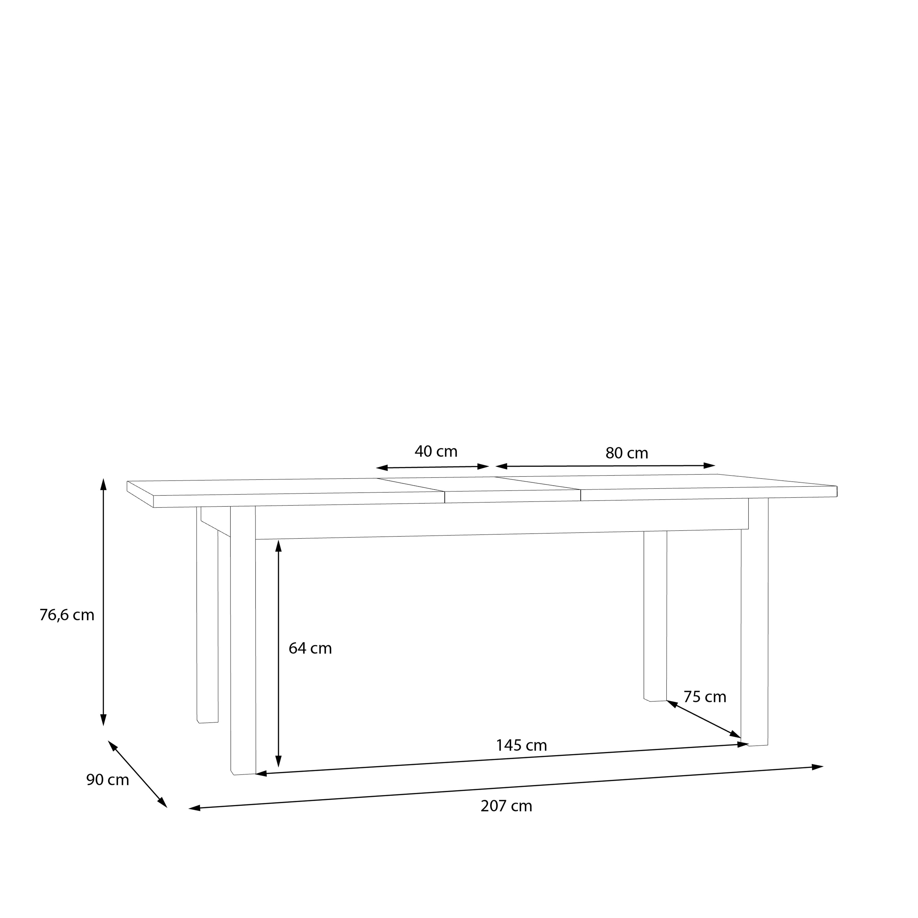 Woodland Dining Table - Light Grey & Oak 160.4x90cm