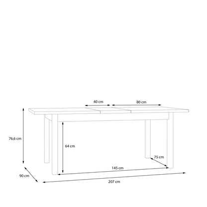Woodland Dining Table - Light Grey & Oak 160.4x90cm