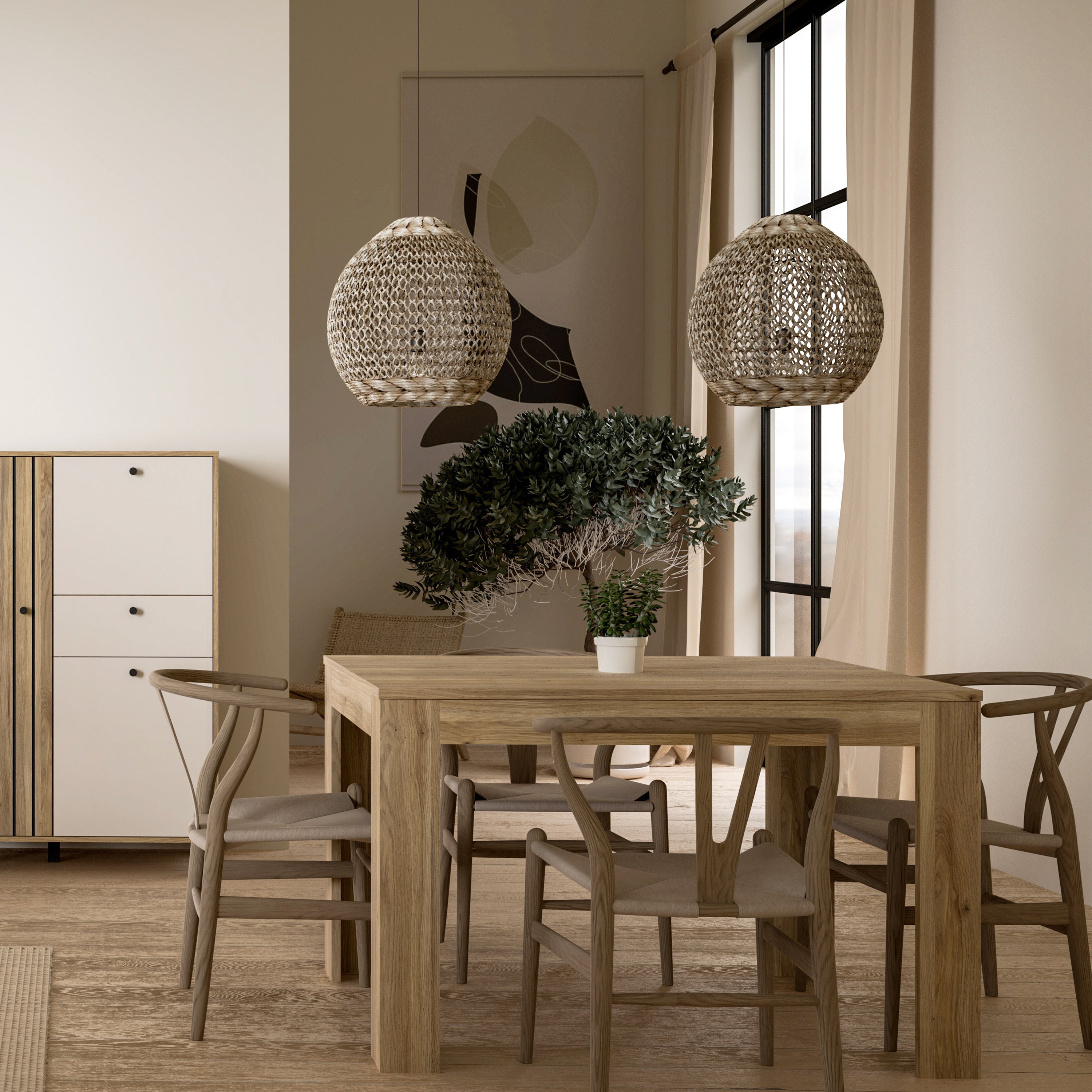 Grayson Extending Dining Table in Oak 120-175cm