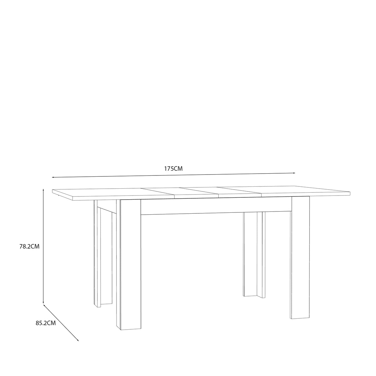Grayson Extending Dining Table in Oak 120-175cm