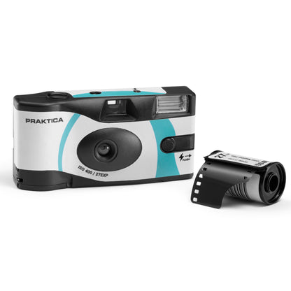 Praktica 35mm Single Use Disposable Film Camera with Flash - Blue