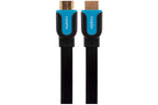 Maplin Flat HDMI to HDMI 4K Ultra HD Cable with Gold Connectors - Black, 3m