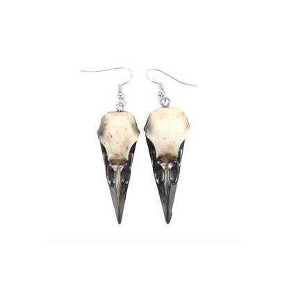 Resin Crow Skull Earrings