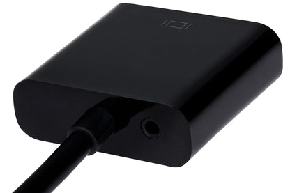 Maplin Mini HDMI Male to VGA Female / 3.5mm Audio Port Adapter - Black, 15cm