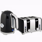 Retro 3000W Kettle and Toaster Set - Black