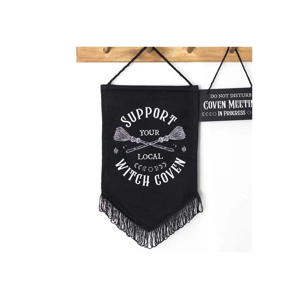 Support Your Local Witch Coven Hanging Fabric Banner