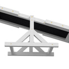PawHut Wooden Pet Seesaw for Big Dogs, Dog Agility Equipment with Anti-Slip Surface - White