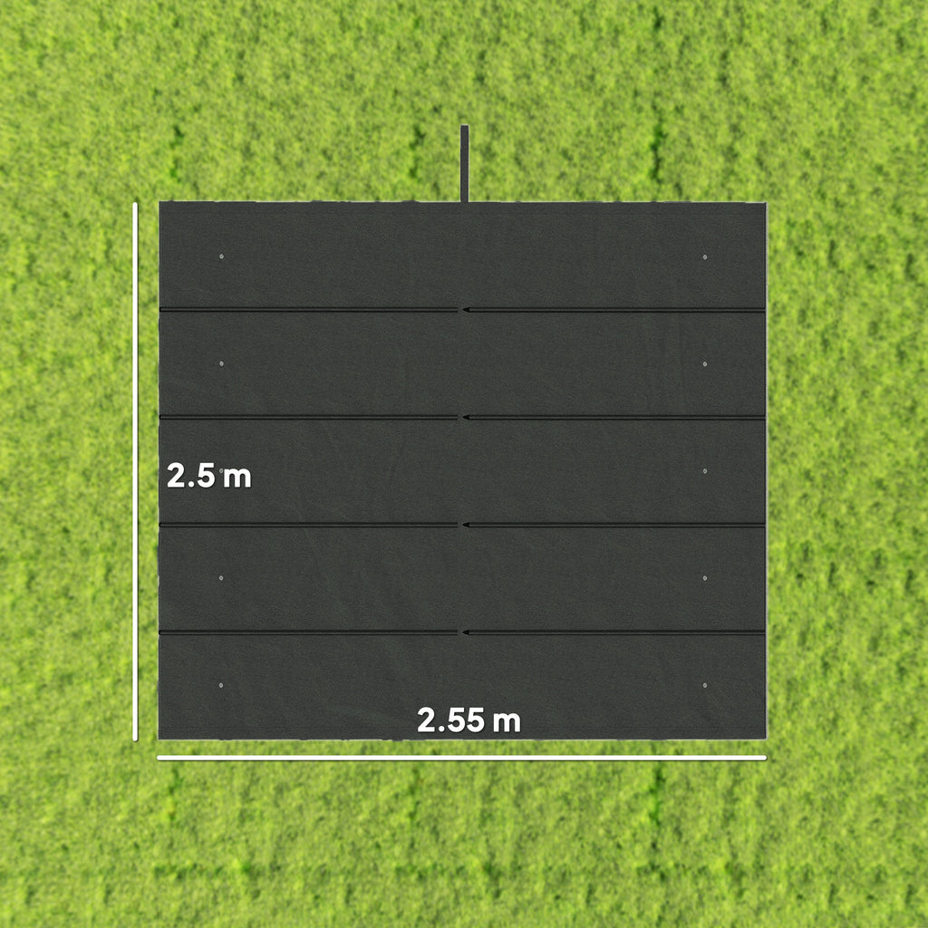 Outsunny Retractable Pergola Cover, 2.55 x 2.5 m Replacement Canopy Fabric for 3 x 3 m Frame, Roof Top Only, Dark Grey