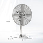 Three-Speed Oscillating Desk Fan - Silver-Tone