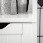 HOMCOM Narrow Floor Cabinet, Bathroom Cabinet with 3 Drawers and 2 Open Shelves, 30W x 30D x 141.6Hcm, White
