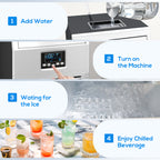 Commercial Ice Maker with 4kg Ice Storage - Silver Tone