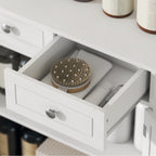 kleankin 75x60cm Freestanding Bathroom Storage Cabinet Unit w/ 2 Drawers Cupboard Adjustable Shelf Metal Handles Traditional Style White