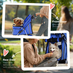 PawHut 3 Wheel Pet Stroller for Small and Miniature Dogs, Blue