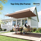 Outsunny Retractable Pergola Cover, 3.5 x 2.6 m Replacement Canopy Fabric for 4 x 3 m Frame, Roof Top Only, Brown