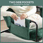 HOMCOM Minimal Padded Accent Chair, with Pockets - Green