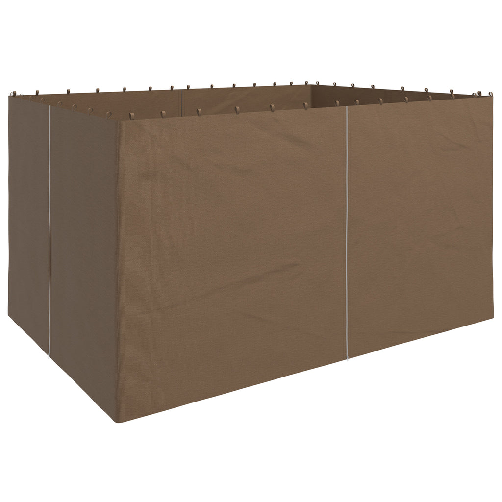 Outsunny 4 Pack Replacement Gazebo Curtains Privacy Panel for Most 3 x 4m Gazebo Canopy Pavillion Outdoor Shelter Sidewalls Accessories Dark Brown