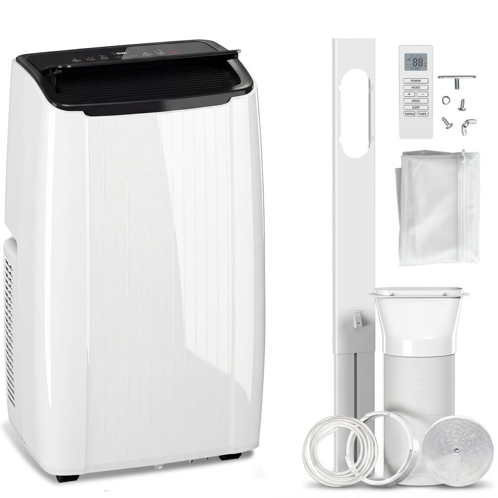 12000 BTU 5-in-1 Portable Air Conditioner with Cool, Heat, Dehumidifier, Fan, Sleep, WiFi Voice Control, White