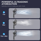Pedestal Fan with Water Mist Spray, Spray Misting Fan with 70° Oscillation, Tilt Head, 3 Speeds, 3 Modes, Adjustable Mist, 3.2L Water Tank, for Home, 120 cm