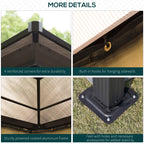 Outsunny 3 x 3.6(m) Hardtop Gazebo Canopy with Polycarbonate Roof and Aluminium Frame, Garden Pavilion, Brown