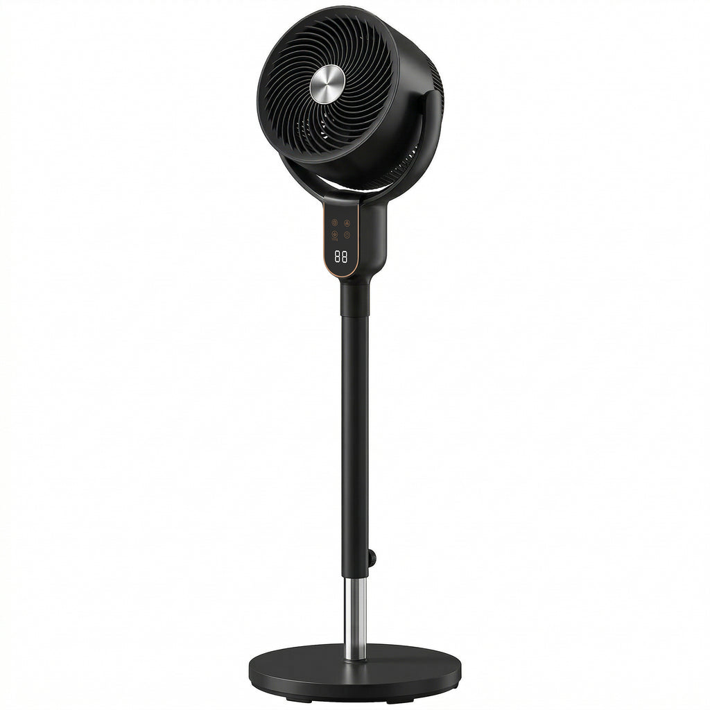 20 dB Silent Standing Fan for Bedroom, 42" Pedestal Fan with Remote, 90° Oscillating, 8 Speeds, Remote Control, Black