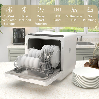 Six-Programme Countertop Dishwasher - White