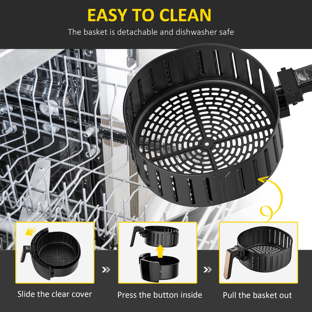 5.5L 1700W Air Fryer, with Digital Display, 80-200? Temperature