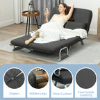 HOMCOM Two-Seater Click-Clack Sofa Bed - Charcoal Grey