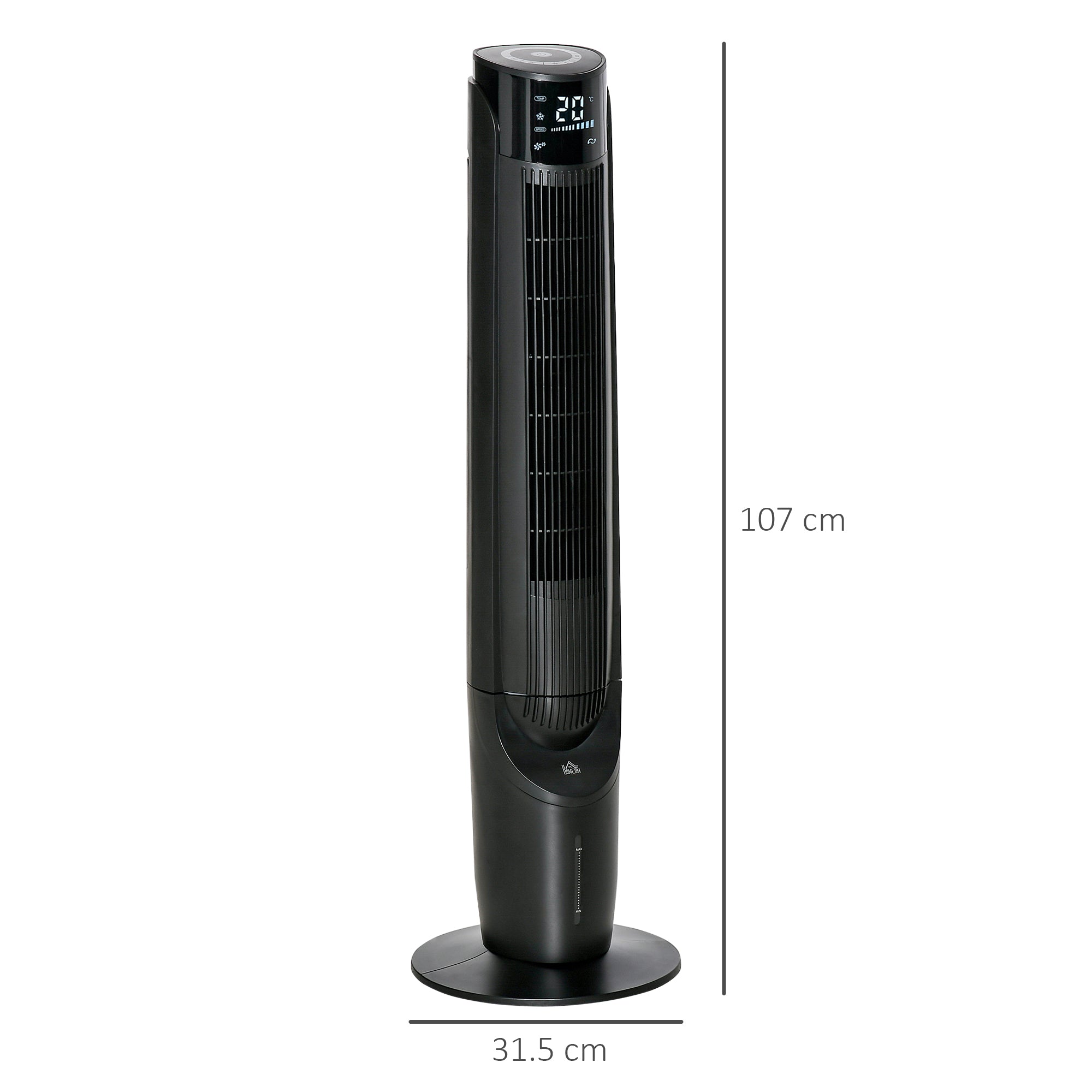 Ice Cooling Tower Fan, Water Conditioner Evaporative Air Cooler Unit with 4 Modes, 3 Speed, Remote Control, Timer, Oscillating for Home Bedroom, Black