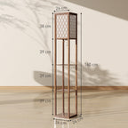Three-Shelf Standing Lamp - Rustic Brown/White