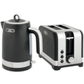 Sleek Textured Kettle and Toaster Set - Black