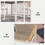 Outsunny 5 Piece Garden Furniture Set with 4 Armchairs and Tempered Glass Table Top, for Deck, Balcony