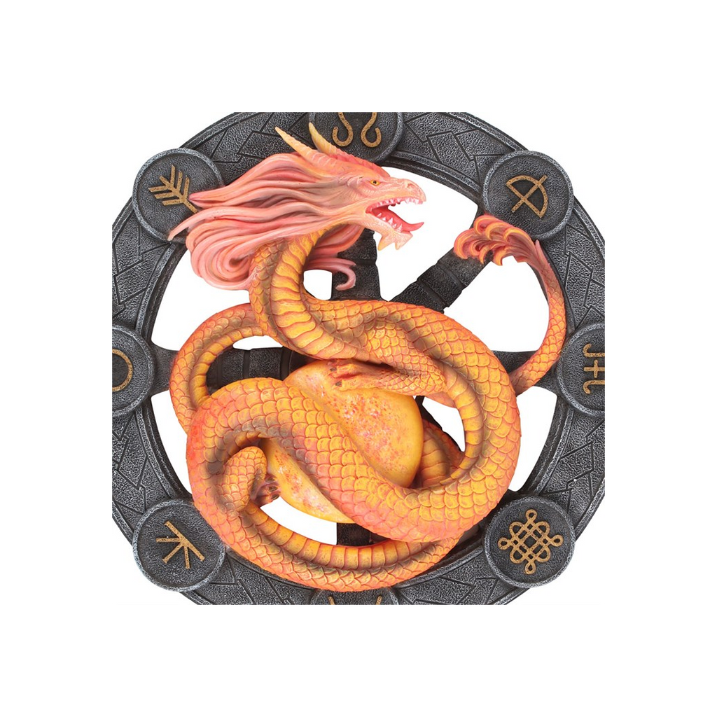 Litha Dragon Resin Wall Plaque by Anne Stokes