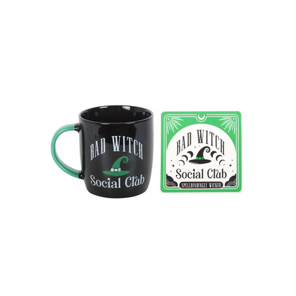 Bad Witch Social Club Mug and Coaster Set