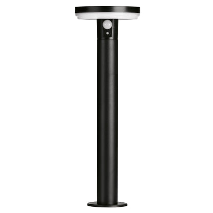 4lite Antheia Solar IP54 Die-Cast Aluminium LED Outdoor Bollard Light with Built in PIR Motion Sensor