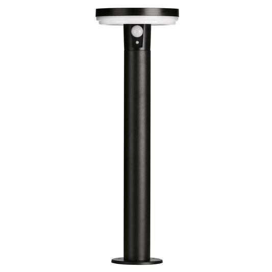 4lite Antheia Solar IP54 Die-Cast Aluminium LED Outdoor Bollard Light with Built in PIR Motion Sensor