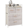 HOMCOM Rustic Chest of Four Fabric Drawers - Black