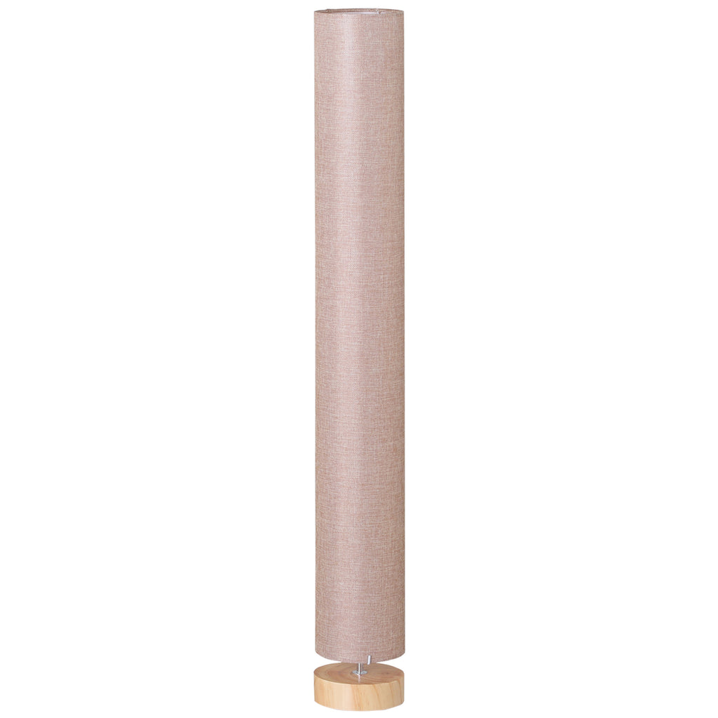 Floor Lamp for Living Room, 120cm Modern Standing Lamp with Linen Shade and Wooden Base, Cream