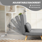 HOMCOM Two-Seater Linen-Look Sofa Bed - Grey