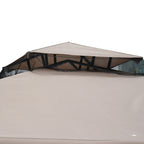 Outsunny Outdoor Gazebo, 2-tier Roof with Netting, 295L x 295W x 263Hcm-Taupe