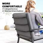 Outsunny 5 Pieces Outdoor Dining Set with Cushions, Garden Dining Set for 4 with Square Table and Stackable Chairs