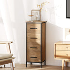 HOMCOM Narrow Bathroom Storage Cabinet with 4 Drawers - Oak